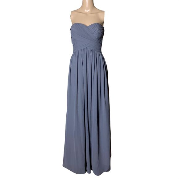 Bill Levkoff Womens Maxi Dress Gown Strapless Sweetheart Formal Gray Size 2 - Picture 2 of 13